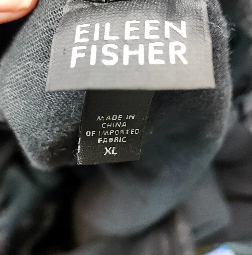 Eileen Fisher black linen crop wideleg pants.  Sz XL.  New - Picture 4 of 6